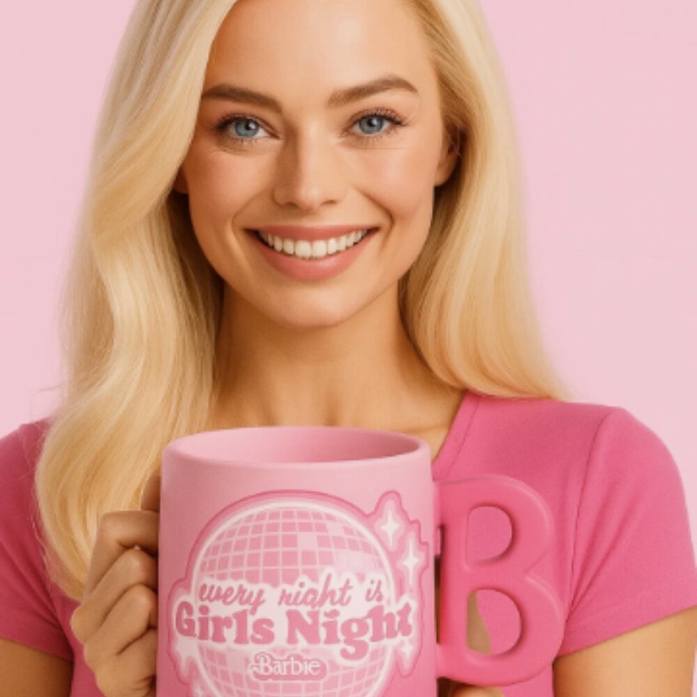 {Barbie} Pink Girls Night Coffee Mug